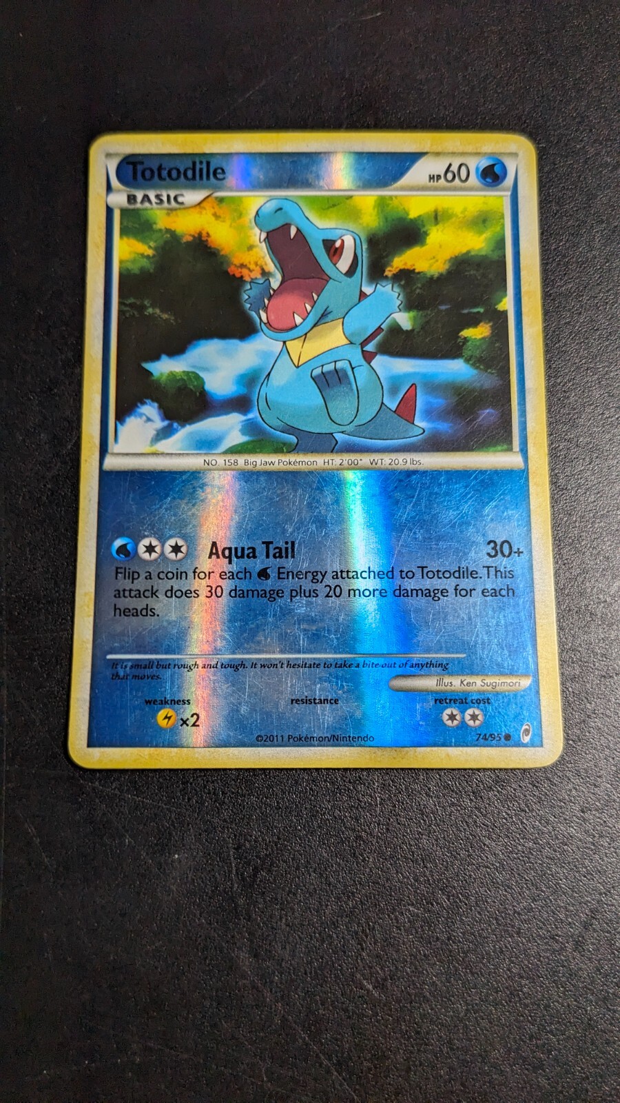Totodile 74/95 Call of Legends Pokemon Card Reverse Holo Common Lightly Played