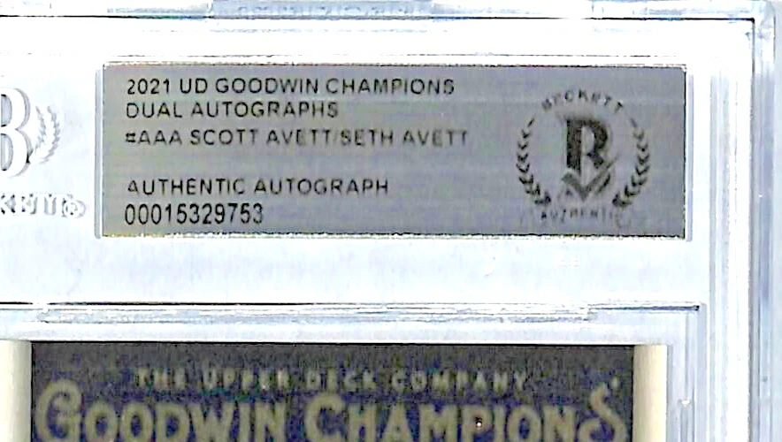 Tarjeta automática firmada por Scott & Seth Avett Brothers 2021 Upper Deck Beckett BAS losa Foto 2 de 3