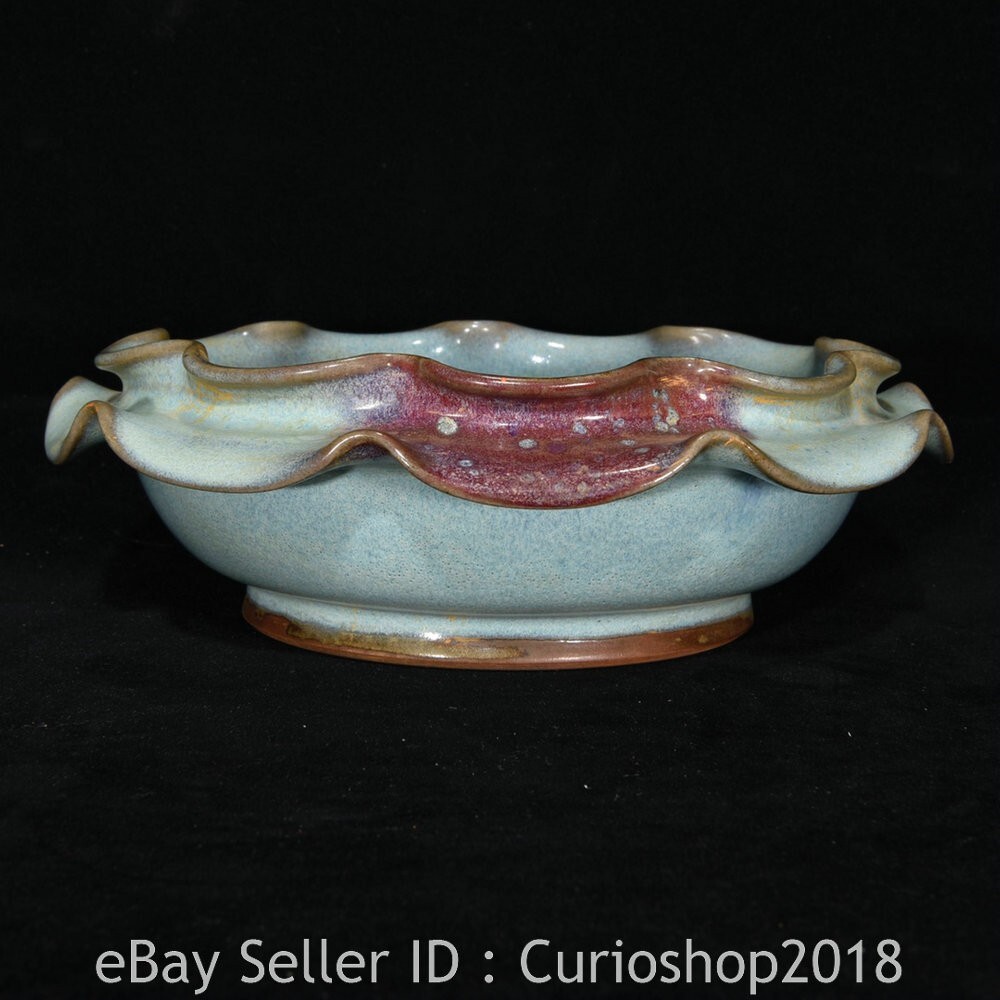 8.8" Antique Old Chinese Song Dynasty Jun Kiln Porcelain writing-brush washer