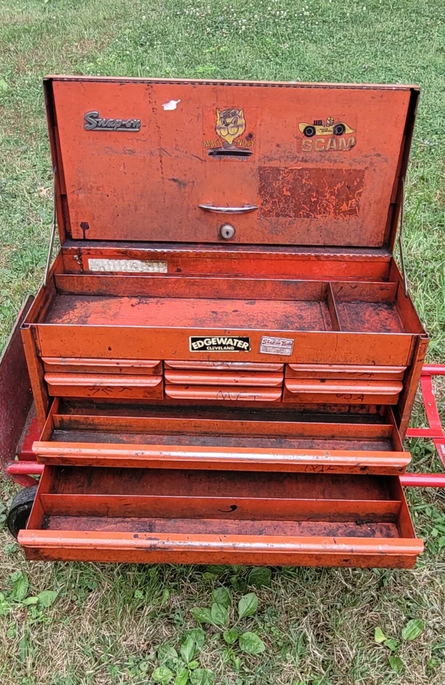 Винтажный красный ящик для инструментов Snap-On 9 высокопрочный - Изображение 3 из 4
