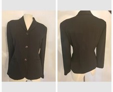 Club Monaco Collection Blazer Sz 4 Shoulder Pads Office Siren Black Tailored