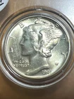 1943 P MERCURY DIME! BU Yellow Toned