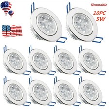 10x 5W LED Downlight 110V Dimmable 5Leds Spot Panel Light Recessed Ceiling Lamp