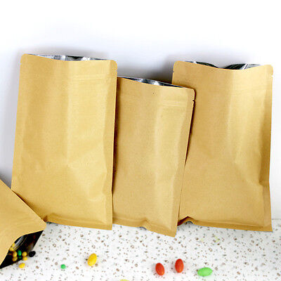 Zip Lock Clear Aluminum Foil Bags Reclosable Mylar Kraft Paper Packaging Pouches