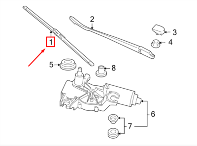 OEM Porsche 911 997 Rear Back Glass Wiper Blade 9p1955426 Genuine 