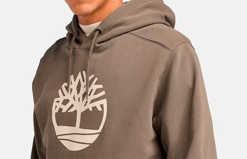 Sudadera con capucha Timberland para hombre con logotipo de árbol esencial negro trigo gris azul marino - Imagen 19 de 22