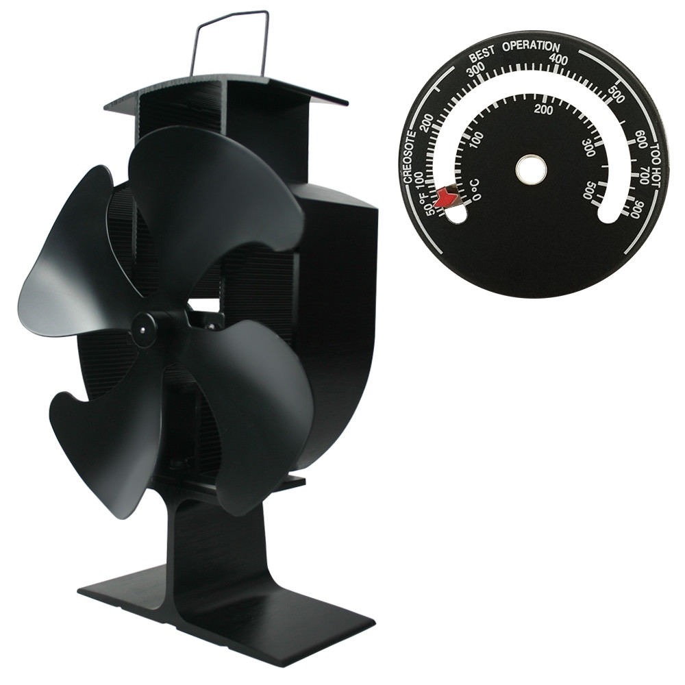 Heat Powered Wood Log Burning Fire Burner Mini Stove Top Fan