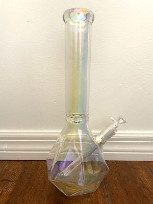 14  Iridescent Glass Water Pipe Geometric Diamond 14mm