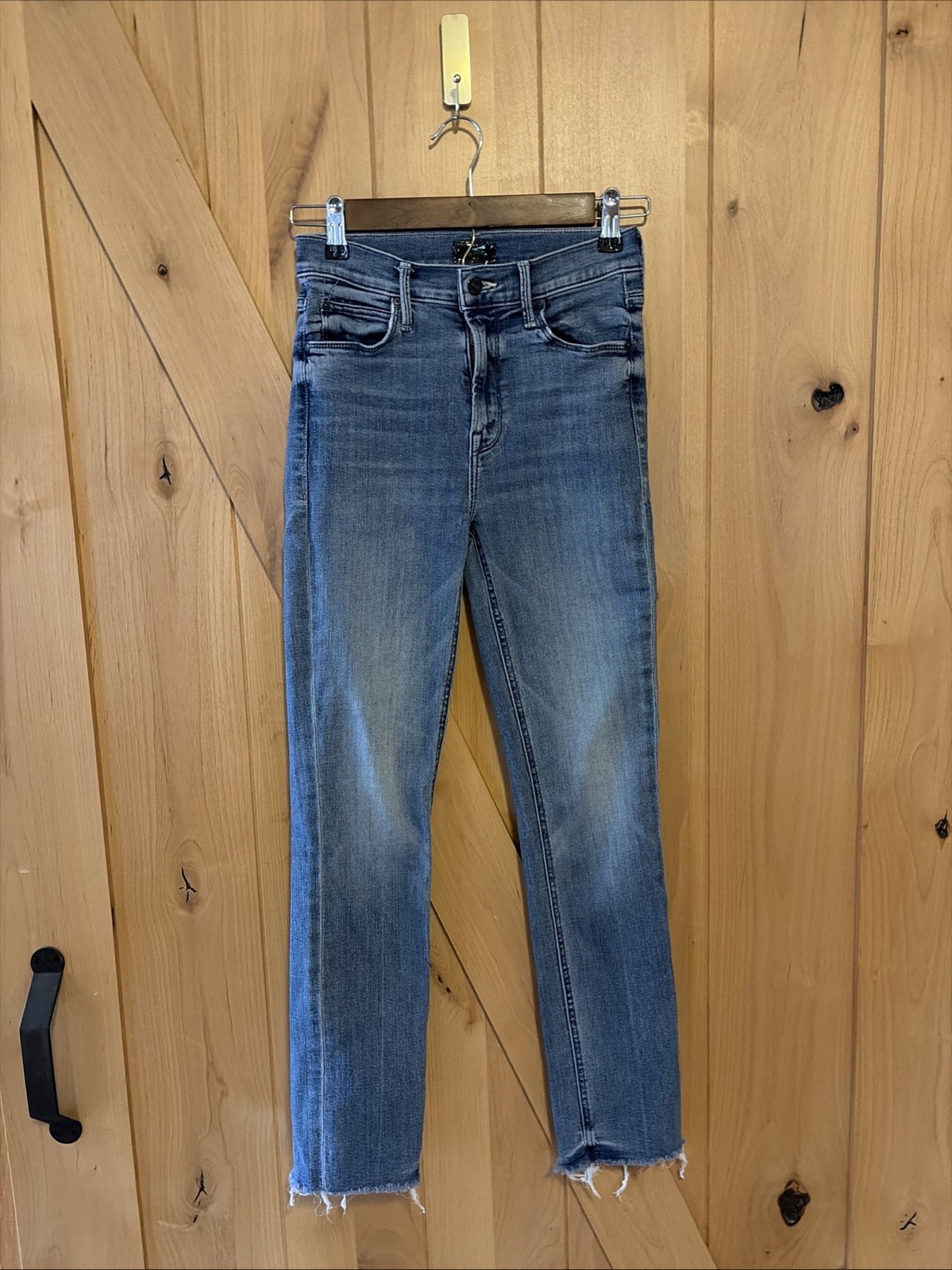Mother The Mid Rise Dazzler Ankle Jeans Womens 25 Blue We The Animals USA Made