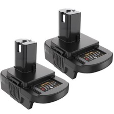 2x USB Battery Convert Adapter DM18RL For Dewalt 20V Milwaukee 18V to Ryobi 18V