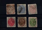 DENMARK 1870 SET OF 6 VALUE IN SKILLING SG;37/48 HIGH Cat VALUE