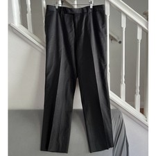 Hugo Boss James Brown US Black Dress Pants Mens 34R Flat Front Trousers 50123881