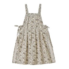 Japanese Cotton Linen Cross Back Apron with Pockets,Fashion Pinafore Dress fo...