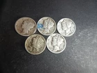 5 Different Mercury Silver Dimes