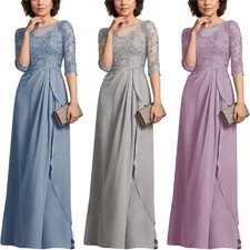 3/4-Ärmel Brautmutterkleider Lange Abendkleider Elegant Damen Festliche Kleider