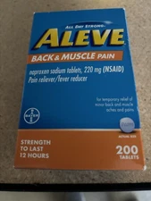 Aleve Back 200 Pills Exp 10/31/2026