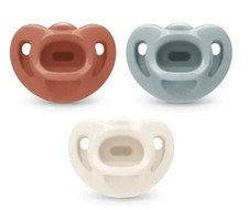 2ct NUK Comfy Silicone Pacifiers 0-6 Months, Earth Tones, 3 Pack - Baby Soothers