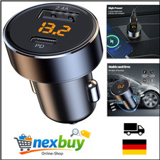 PD USB C Auto Ladegerät mit 18W USB-A Schnellladung LED Anzeige Kompakter