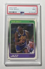 1988-89 Fleer Basketball #111 Thurl Bailey PSA 9 Mint Fresh Grade Utah Jazz 🏀🔥