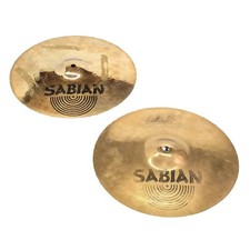 Used Sabian AAX Studio Hi Hat Cymbals 13" Brilliant - Good