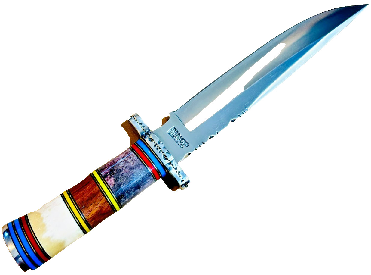 IMPACT CUTLERY Custom Made Fixed Blade 14" Bowie Knife UNUSED Handmade Knives