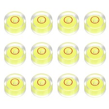 12pcs Circular Bubble Spirit Level 15x8mm Bubble Spirit Level, Yellow/Red
