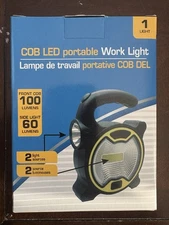 New Battery Powered COB LED Portable Work Light, 2 Light Sources, 60&100 Lumens