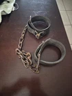 Set of Civil War Era Iron / Leather Shackles Antique Original Civil War Era Rare