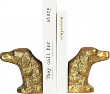 Decorative Bookends Gold Dog Heavy for Shelves