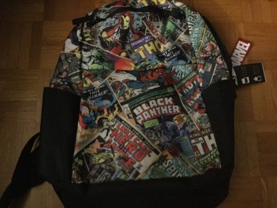 Marvel Comics Pattern Hulk, Spider-Man, Thor, School Backpack Book Bag