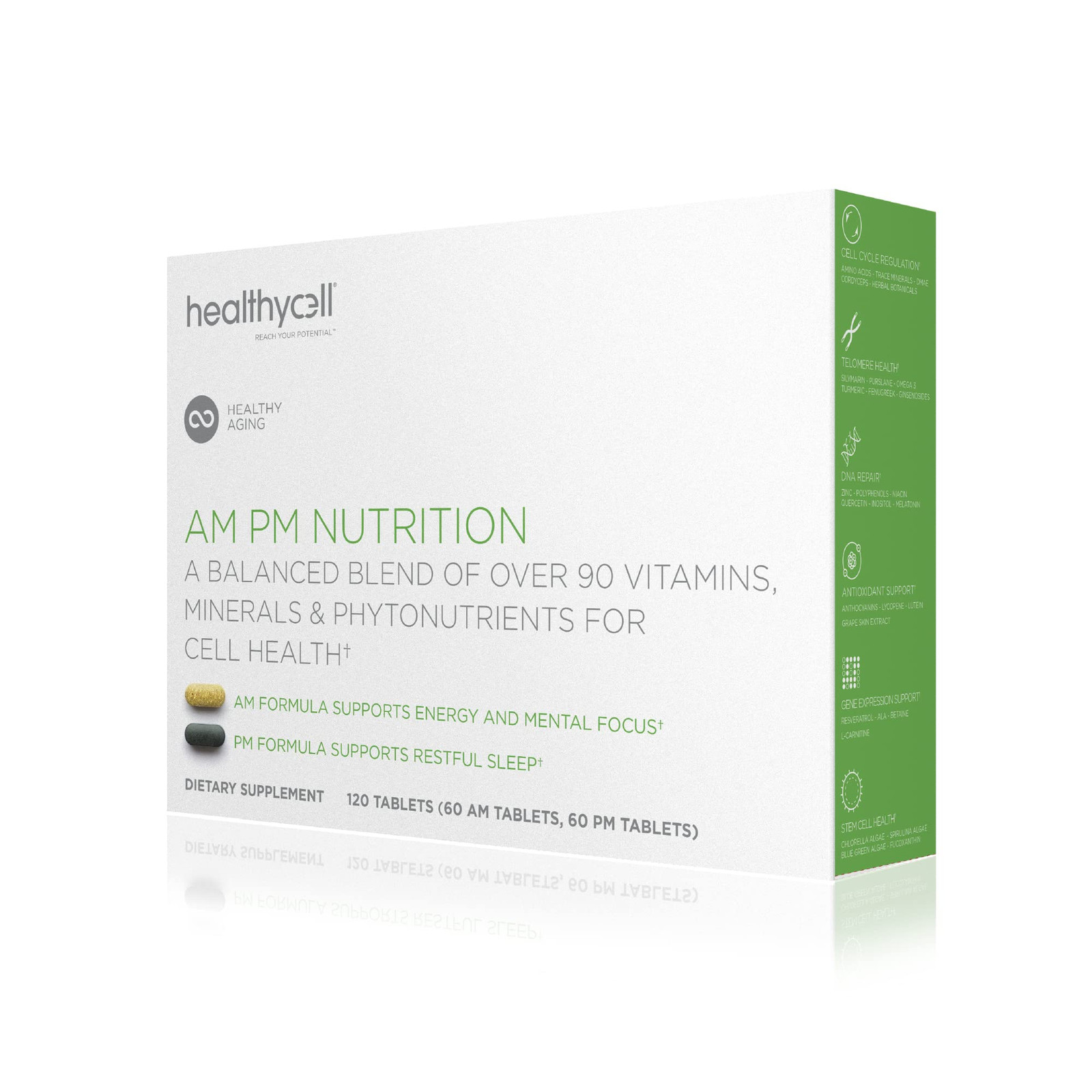 AM PM Natural Anti-Aging Multivitamin for Men & Women - Supports Cell Health & Vitality