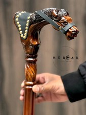 Wooden hand carved horse walking stick for men women walking cane horse handmade