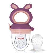 LuvLap Silicone Baby Fruit Feeder Nibbler BPA Free Teether with Extra Mesh