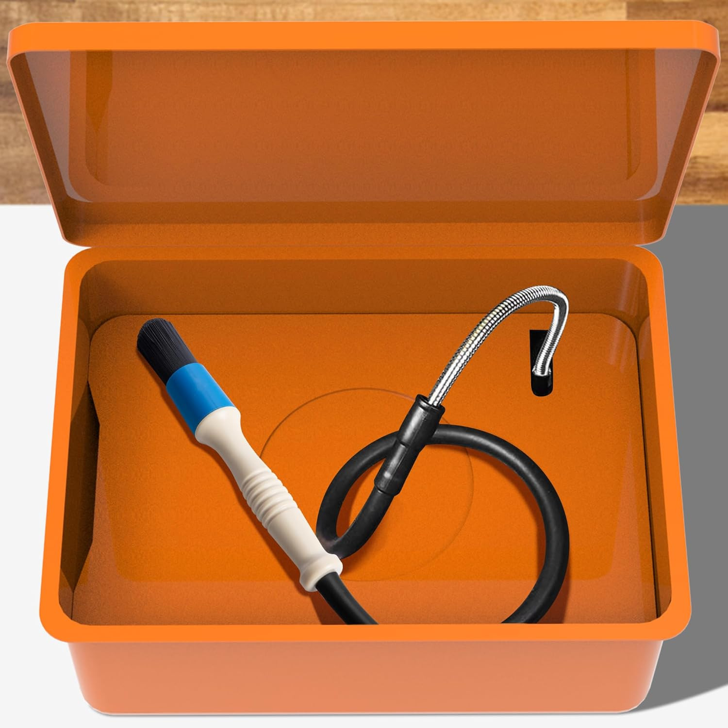 Parts Washer Brush with Hose- Wear Resistant Parts Cleaning Brush with 31 Inch