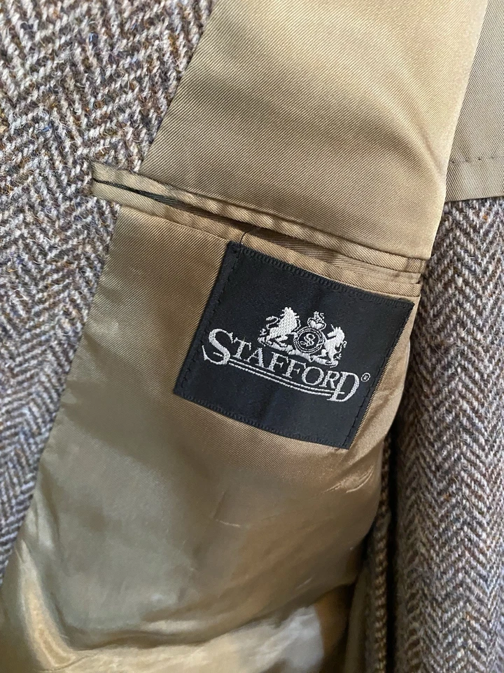 Abrigo Blazer Deportivo Vintage HARRIS TWEED Espiga 42R Tejido a Mano Lana Escocesa Foto 3 de 4