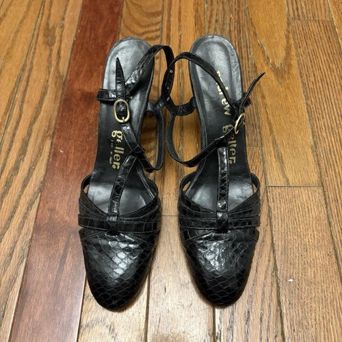 Vintage 1960s Andrew Geller Embossed Snakeskin Kitten Heels