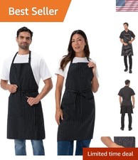 Chic Unisex Chef Apron - Pinstripe Design, 2 Pack for Style  Durability
