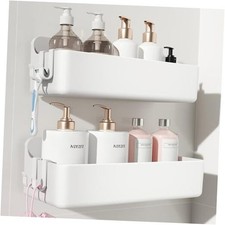 Adhesive Wall Shelf, Shower Shelves, Shower Organizer for 2 pieces White
