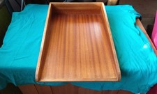 Vintage Mid Century Paper Letter in-tray out-tray Desk Organiser TEAK