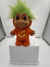 Troll Doll 7" Russ Large Halloween Pumpkin Jack-O-Lantern Costume Green Hair
