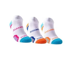 Coolmax Compression Gym Running Socks Athletic Quarter Medium Orange-blue-pink