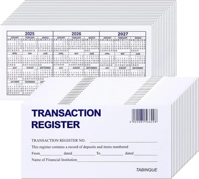 24 PCS Check Registers for Personal Checkbook, Easy to Read Checkbook Register