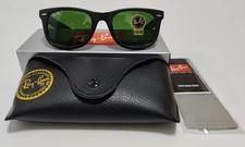 Image of NEW Ray-Ban Wayfarer RB2140 Sunglasses Gloss Black Frame G15 Green Lens 50mm UK