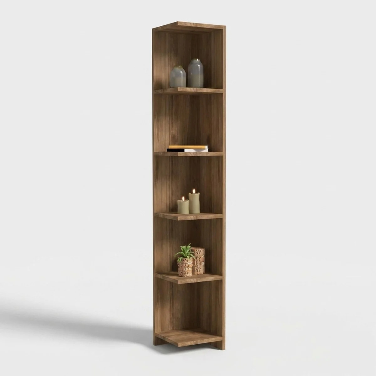 Bibliothèque d'angle Levanzo à 5 étagères en bois blanc de 150 cm