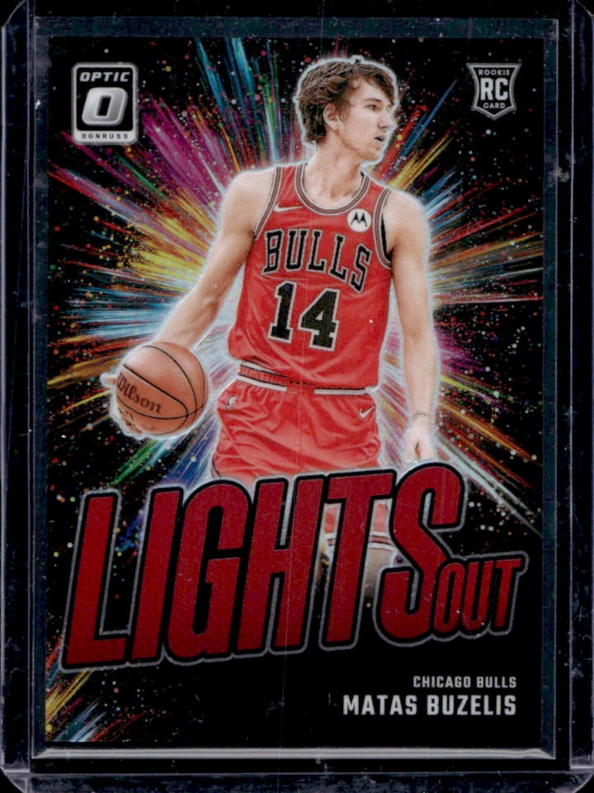 2024-25 Donruss Optic Matas Buzelis Lights Out RC Red Rookie #60/99 Bulls