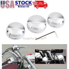 Upper Chrome ​Fork Stem Nut Covers Cap Bolt Kits For Harley Sportster Softail