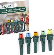 Tupkee Net Lights Replacement Bulbs - LED Multi-Color M5 NUB Bulbs - 5 Bulbs