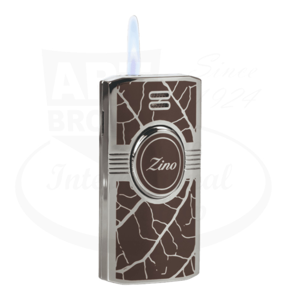 Zino Graphic Brown Tobacco Leaf Torch Lighter