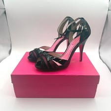 Betsey Johnson Gail Heels Women 9 Black Pink Patent Chiffon Pinup Y2K Pumps