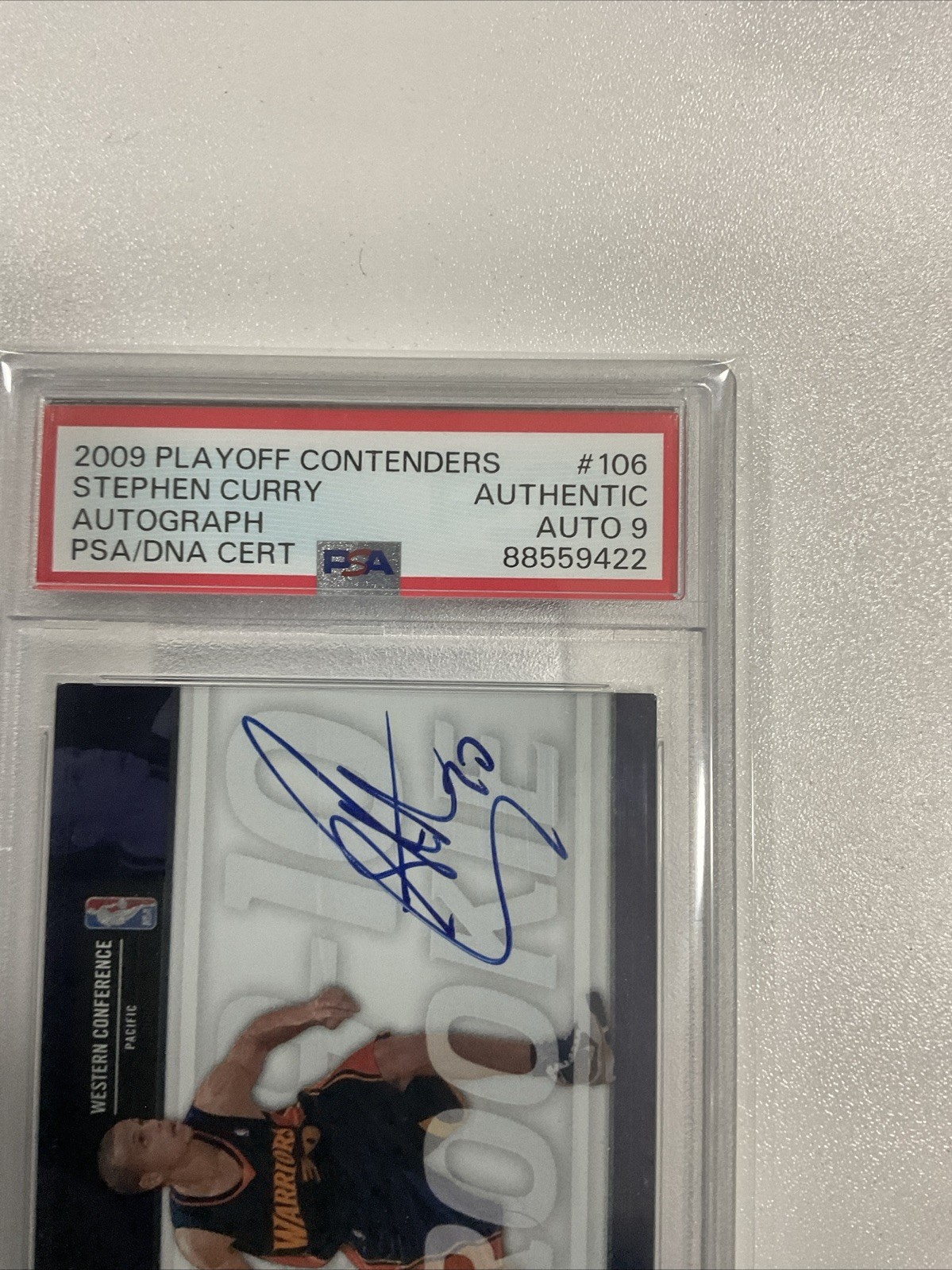 2009-10 Playoff Contenders - Rookie Ticket Stephen Curry #106 (AU, RC) PSA Auth